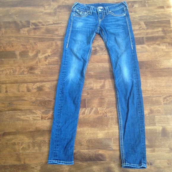True Religion - Julie Big QT Skinny Blue Jeans - Picture 3 of 11